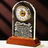 Arikyrist Happy 90th Birthday Glass Clock Gifts for Women, Men - 90 Year Old Birthday Gift with Wooden Light Base for Her Him, Turning 90 Quartz Clock Gift Idea for Mom Dad Unique Decoration