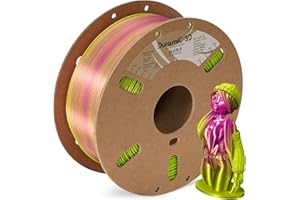 DURAMIC 3D Shiny Silk PLA Filament 1.75mm Shiny Metallic PLA Filament Dimensional Accuracy +/- 0.05 mm Magenta Neon Green