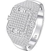 SweetJew Mens Moissanite Wedding Band 925 Sterling Silver 2ct D Color VVS1 Clarity 232 Round Cut Lab Created Stone Promise Ring Engagement Band Gift for Him Size 7-14
