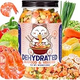 Ramen Toppings, Dehydrated Freeze Dried Seafood &amp; Vegetable Mix, 10.58 OZ | 100% Natural Ramen Seasoning for Soups, 11 Mixed Ingredients, No additions, Ideal for Cooking, Pizza, Emergency Supply