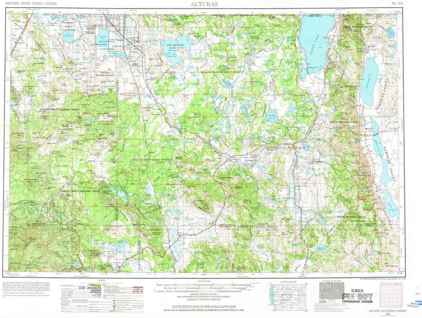 YellowMaps Alturas CA topo map, 1250000 Scale, 1 X 2