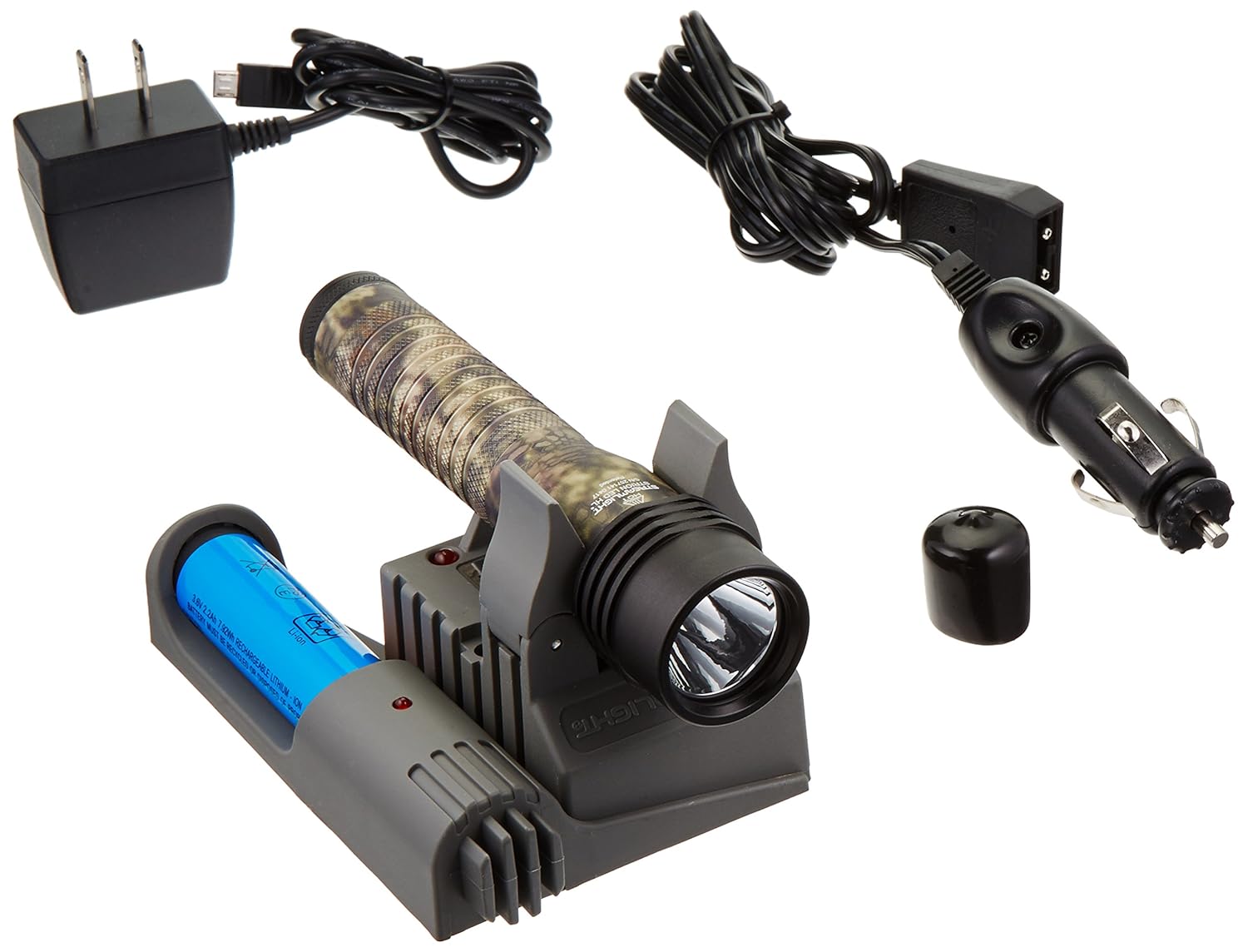 Streamlight 74395 Strion LED HL High-Lumen Compact Rechargeable Flashlight with IEC Type-A 120V/100V AC/12V DC PiggyBack Charger, Kryptek