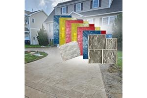 GLOBMARBLE Ashlar Slate Stone Concrete Stamps Mats Set of 8 - Made in USA 24" x24” - Durable Polyurethane, Flexible & Rigid Forms for Driveways and Patios – (SM 3001/S-8)