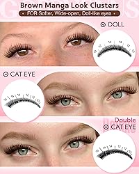 Goddvenus Brown Wispy Lash Clusters Manga Eyelashes