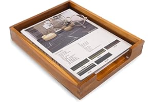 KOLWOVEN Wood Letter Tray -Load Documents Tray for Office Desktop Organizer - Desk Magazine, File, Folder, Paper Holder - Paper Document File Tray Front Drak Brown