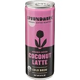 GROUNDWORK Organic Coconut Cold Brew Latte - Vegan - 8 Fl Oz Cans (12 Pack)