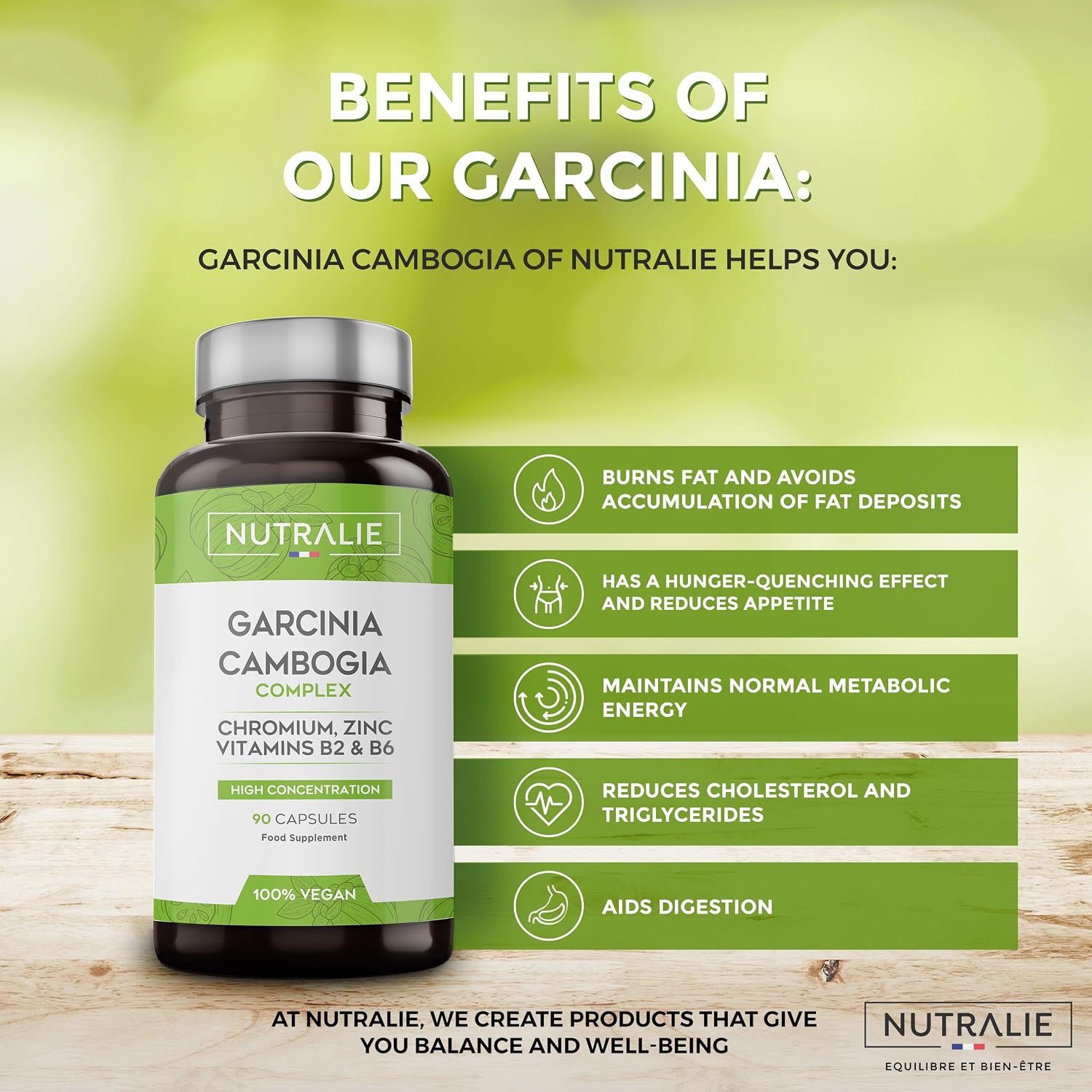 Garcinia Cambogia 2000mg - 60% HCA - Vitamines B2 B6 Chromium Zinc - Women and Men - 90 Capsules Garcinia Complex Nutralie - Image 4