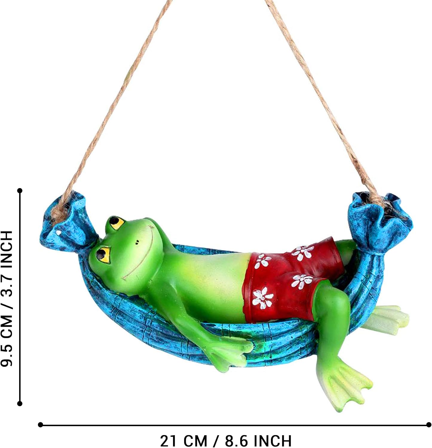 TIED RIBBONS Frog on Hammock Hanging Frog Statue, Multicolor, 21 X 9.5 Cm - Image 5