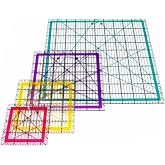 Quilting Rulers,Sewing Ruler,4 Piece Acrylic Square Quilting Templates,Clear Precision Ruler for Quilting Sewing,Tools Supplies Accessories Multcolor(3.5"x3.5" 5"x5" 6.5"x6.5" 10.5"x10.5")
