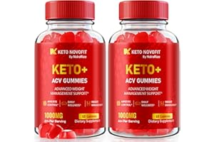 NUTRARIZE (2 Pack) Keto Novofit Gummies,Keto Novofit Keto ACV Advanced Formula, Novofit Keto Plus 1000MG Apple Cider Vinegar, All-Natural Keto Support, Keto Novo fit Dietary Supplement, Reviews (120 Gummies)