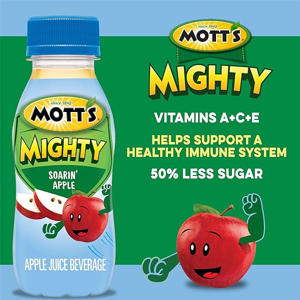 MOTT’S MIGHTY SOARIN’ APPLE JUICE DRINK, 8 FL OZ BOTTLES, 6 PACK