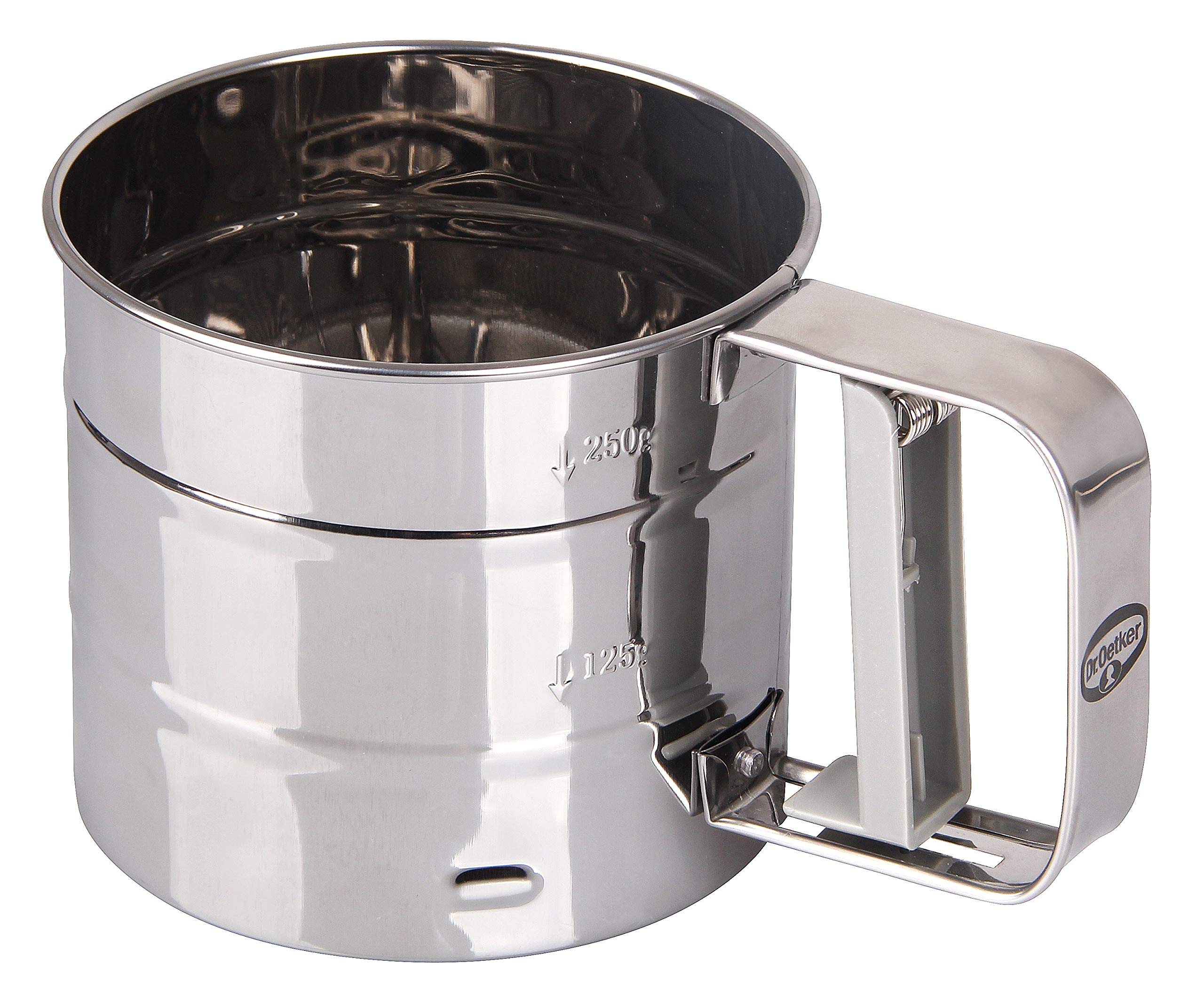 Dr. Oetker 1974 Flour Sifter, Stainless Steel, 10.5 x 10.5 x 10 cm, silver