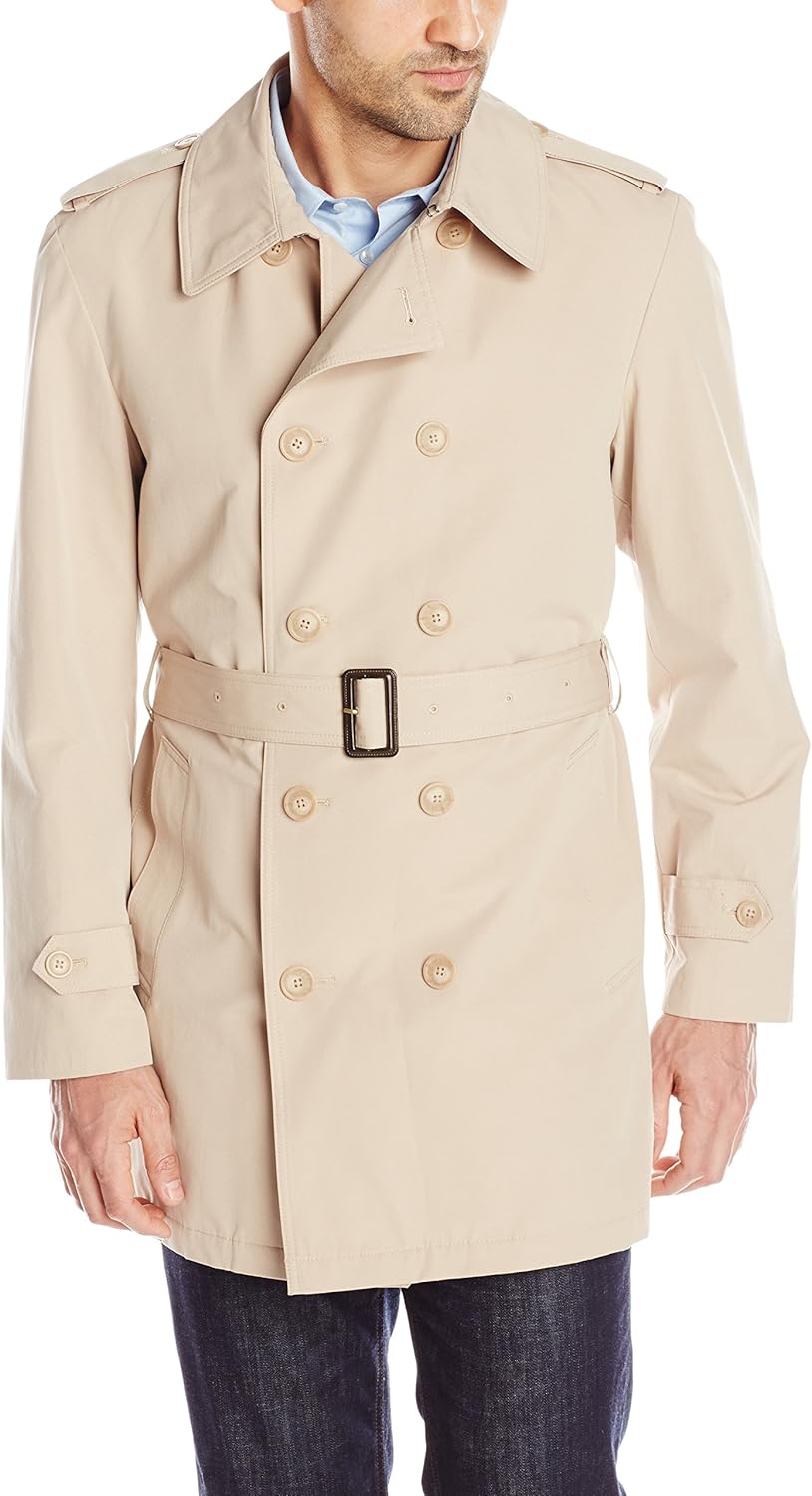 Stacy Adams Men's Big-Tall Strike Double Breasted Raincoat at  Men’s Clothing store