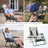 Straame Zero Gravity Chairs Set of 2 Folding Reclining Garden Chairs Grey view 7