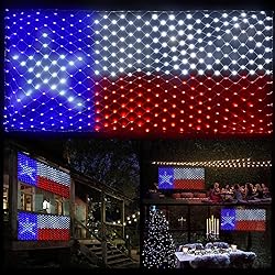 Leisure world LED Texas Flag Net Lights 6.6ft x