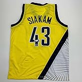Facsimile Autographed Pascal Siakam Indiana Yellow Reprint Laser Auto Basketball Jersey Size Men's XL