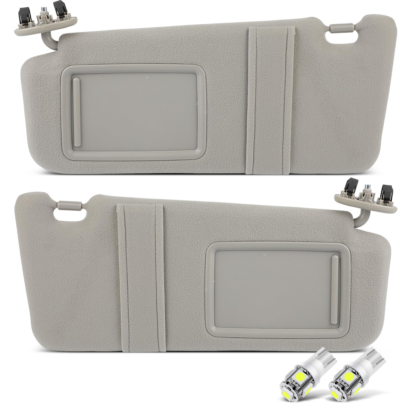 SCITOO Car Sun Visor Assbembly with Mirror Replacement for 2007-2011 for Toyota for Camry Gray Without Sunroof(Left Driver & Right Passenger Sides) Image