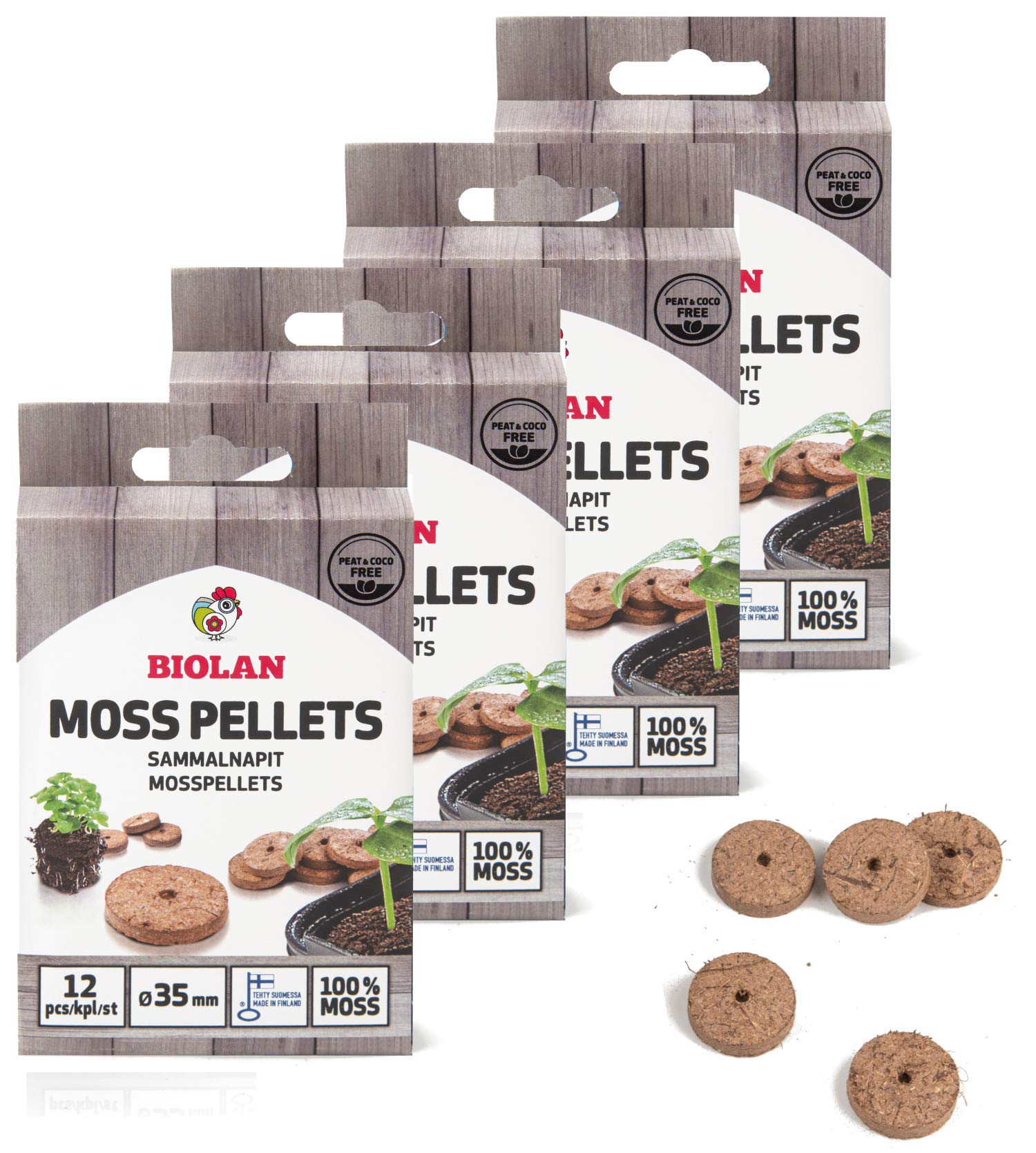 Biolan Environmentally friendly moss pellets without peat for successful germination of seeds - 48 pieces