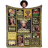 OAKZIUE African American Mom Gifts from Daughter, Mom Gifts for Black Women Mother, Afro Americans Birthday Gift for Moms Blanket 60"x50", Afro Moms Gift Ideas for Mothers Day Christmas