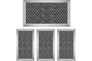 LUBIYACK 4Pcs Microwave Charcoal Filter Replacement for GE JX81J WB02X11536, Microwave Filter Replacement 6.15" x 3.95" Air Carbon Filter