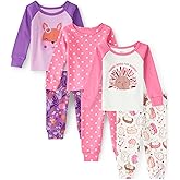The Children's Place Baby Girls And Toddler Long Sleeve Top and Pants Snug Fit 100% Cotton 3 Pack Pajama Set