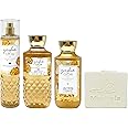 Bath & Body Works Gingham Glow Trio Bundle with a Natural Oats Bar Soap - Fragrance Mist - Body Wash and Body Lotion - Full Size