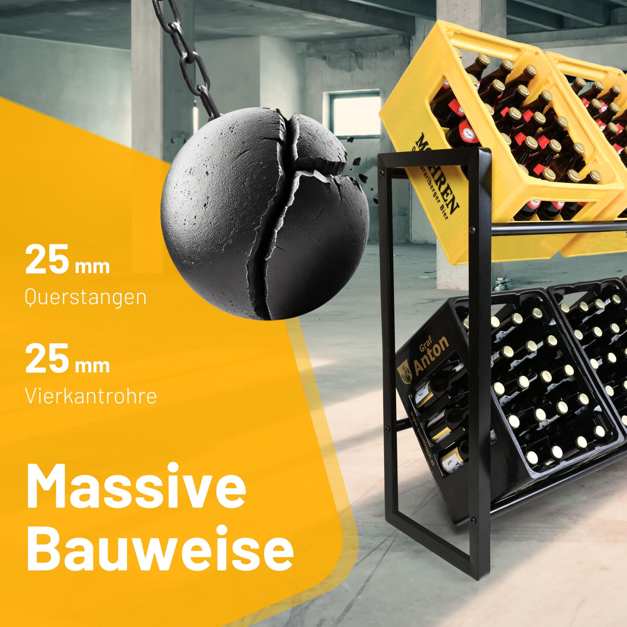 D&D Living® CRINO Getränkekistenregal 6 Kisten | Das Original Getränkeregal | Hohe Stabilität durch Metallrahmen | entwickelt in Österreich 4