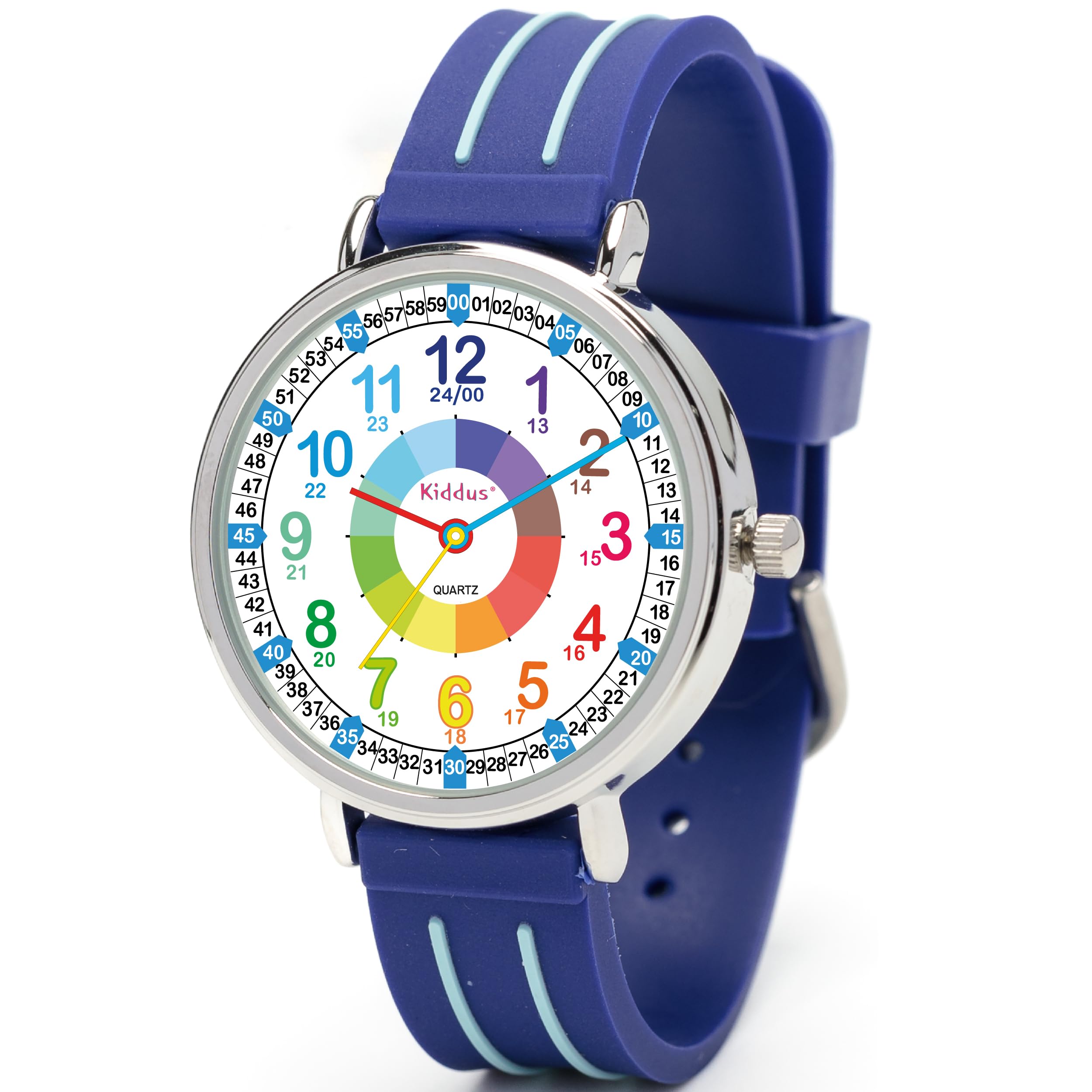 Kiddus Educational Watch for Kids, Analog Wristwatch for Boys and Girls from 5 Years Old, 3ATM and 5ATM, First Children's Timepiece with Hours and Minutes, Learning Gift for Kids