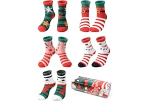 TENYSAF Fun Christmas Socks for Women - Funny Xmas Gifts for Female Novelty Cozy Crew Cotton Sock Set
