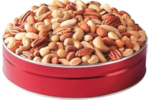The Swiss Colony Premium Fancy Mixed Nuts in Gift Tin - Pecans, Almonds, Cashews, Brazil Nuts, Filberts (Hazelnuts), No Peanuts, Salted Treats Perfect for Snacking, 1 lb. 12 oz.