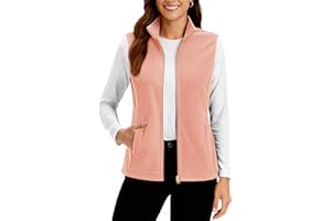 TACVASEN Women's Fleece Vest Lightweight Warm Vests Outerwear Sleeveless Zip Jacket Fall Winter Soft Vest with Pockets