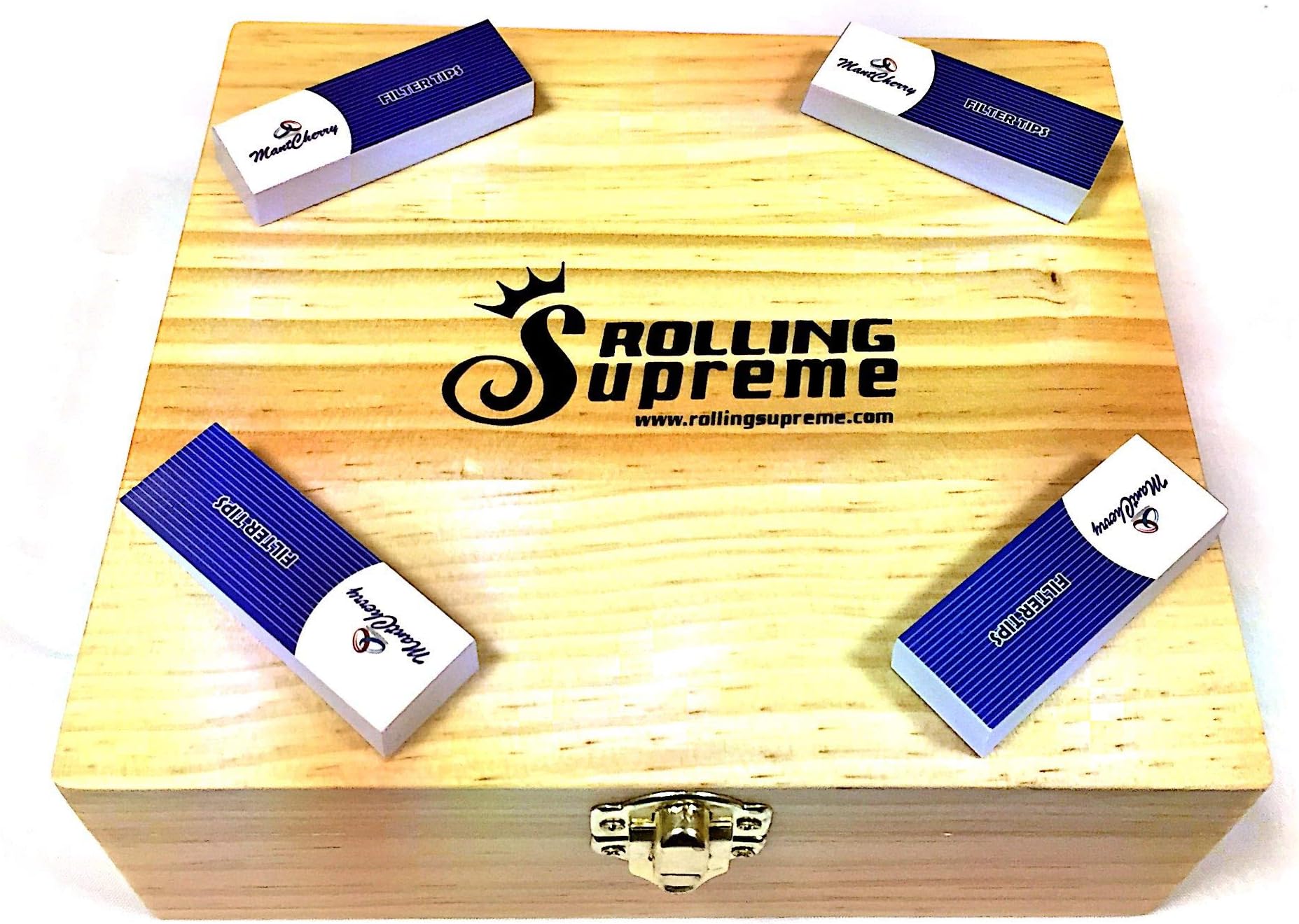 MontCherry BRAND EXCLUSIVE 4 TIPS AND ROLLING SUPREME ''LARGE SIZE'' STORAGE WOODEN ROLLING BOX COMBO SOLD BY TRENDZ