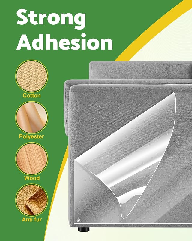 Protetor de sofá para gatos, arranhão 20 cm x 5 m - Fita transparente autoadesiva para sofá, poltrona, porta e parede - Proteção contra garras de gatos e cães