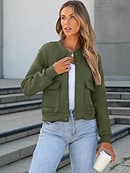 ANRABESS Women Cropped Bomber Jacket 2025 Fashion