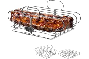 Yukon Glory Rib Racks for Grilling and Smoking | Rib Grilling Rack | Rib Holder for Smoker | BBQ Rib Rack | Grill Rack for Outdoor Grill | Grilling Accessories | BBQ Accessories
