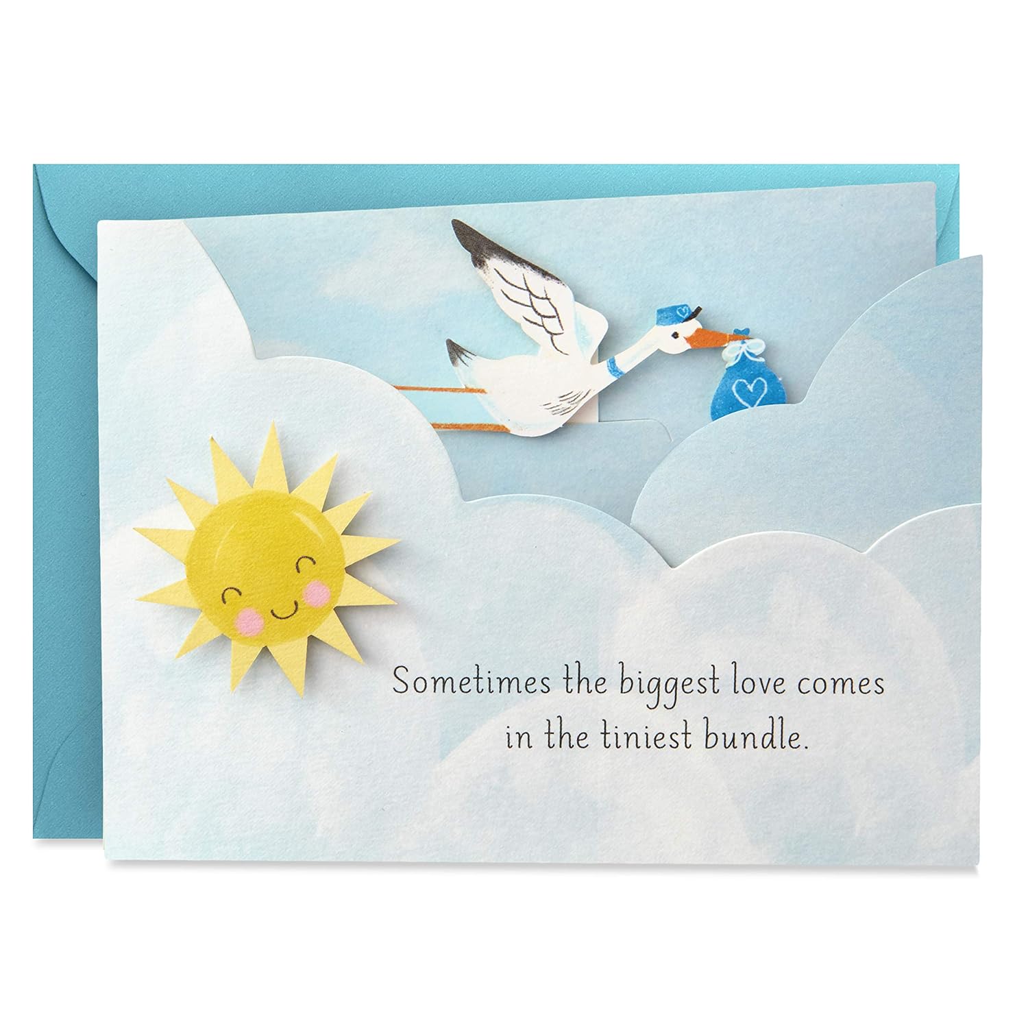 Amazon Com Hallmark Paper Wonder Paper Craft Baby Shower Card For