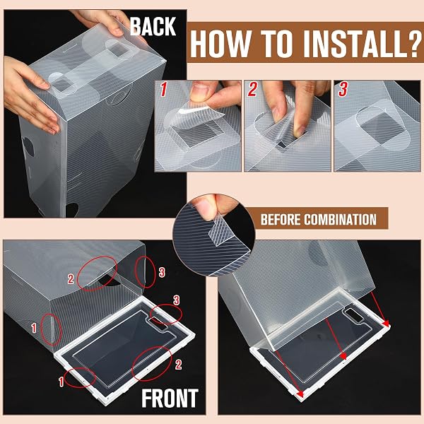 CROBLISSFUL 24 PACK LARGE SHOE STORAGE BOX FIT SIZE 10 SOFT PLASTIC CLOSET CLEAR SHOE ORGANIZER WITH LIDS, DETACHABLE STACKABLE CONNECTABLE HORIZONTALLY VERTICALLY FOLDABLE SNEAKER STORAGE BIN