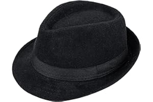 MEALAH Kids Classic Trilby-Fedora Hat Short Brim Boys Gangster-Fedora Manhattan-Hat for 3-6 Years Old