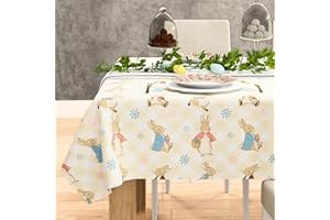 Peter Rabbit Book Tablecloth 60 x 84 Inch Rectangle, Easter & Spring Table Cover for Dining Room, Tea Party & Entertaining, W
