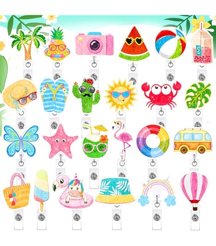 Whaline 8Pcs Valentine's Day Felt Badge Reels - Gnome Animal Heart Design Retractable ID Badge Holders - View #11