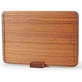 Relxinke Solid Teak Wood Cutting Board One Piece Non Glued Large Thick Crack Resistant Wooden Chopping Board with DeepJuice Grooves Built in Handles for Kitchen Meat Vegetables Chese 15.8 X 11 Inch