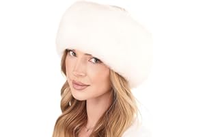 Futrzane Siberian Trim Hat - Womens Leather Faux Fur Hats - Elegant Russian Hat