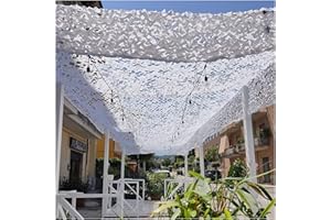 White Camouflage Netting UV Sunshade Privacy Screen Windproof Waterproof Shade Net for Garden Camping Hunting Balcony Patio P