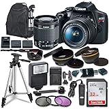 Canon EOS Rebel T7 Digital SLR Camera with Canon EF-S 18-55mm Image Stabilization II Lens, Sandisk 32GB SDHC Memory Cards, Ac