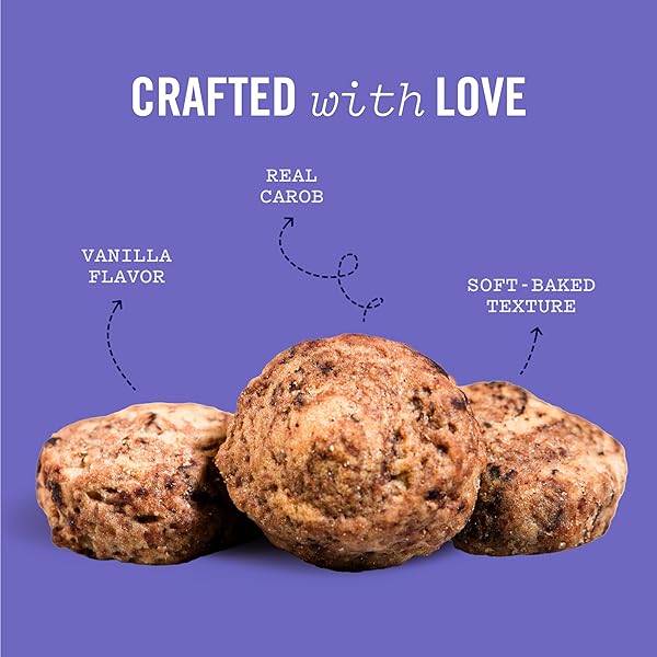 THREE DOG BAKERY SWIRLY PAWS, SOFT-BAKED PUPPY TRAINING TREATS WITH CAROB CHIP & VANILLA, BISCUITS FOR DOGS