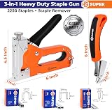 HS Super 3-in-1 Heavy Duty Staple Gun with Remover and 2250 Staples view 2