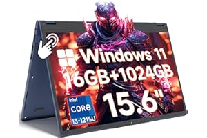THEYETI 2 in 1 Laptop Convertible 15.6 Inch (16GB RAM, 1TB SSD), i3-1215U 6-Core Processor(Up to 4.4Ghz), FHD IPS Touch Screen Laptop Computer 360°, Bluetooth, WiFi 2.4G+5G, Webcam, USB 3.0, Type C