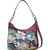 Anna by Anuschka Women's Original Hand-Painted Genuine Leather Hobo Shoulder Bag