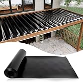 Muzata 1P 50ft Black HDPE Under Deck Drainage System,16" Joist Spacing M081 | Waterproofing Membrane, 0.5 mm Thick HDPE, Wear-Resistant, Solid &amp; Durable, Flexible, Easy Installation