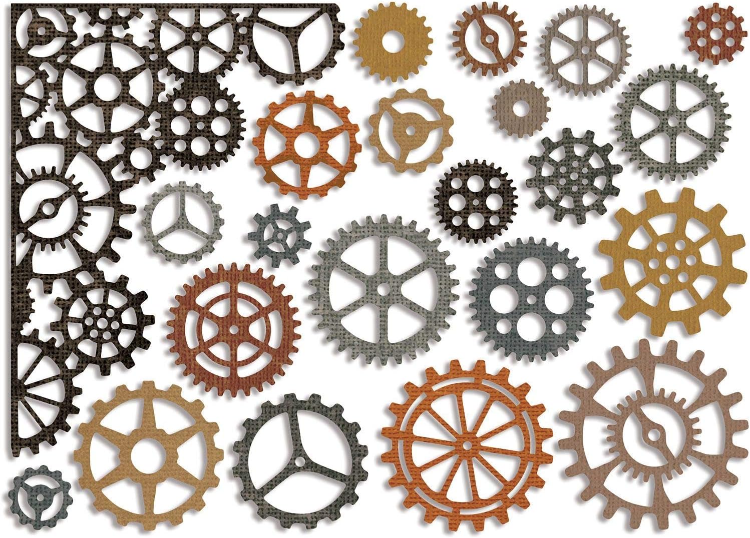 Sizzix, Multi Color, Thinlits Die Set 661184, Gearhead by Tim Holtz, 22 Pack, One Size